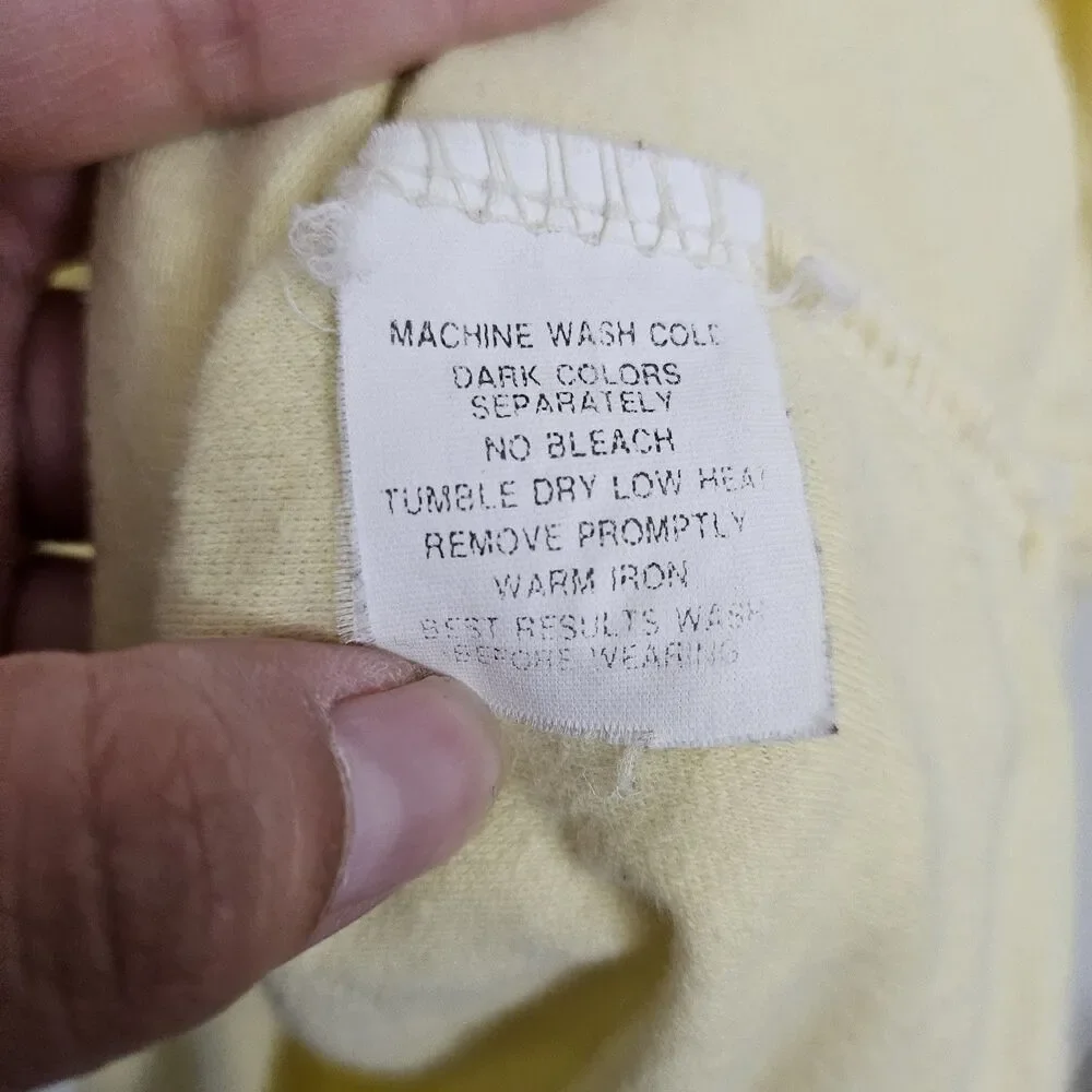 Chaps x Ralph Lauren Polo Shirt Mens Large Yellow Preppy Short Sleeve Top Cotton